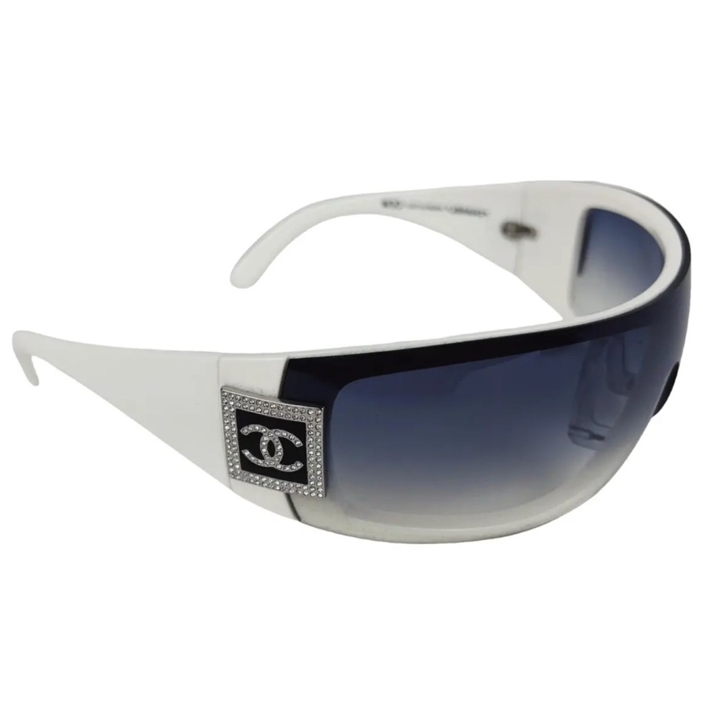 Chanel White and Black Sunglasses